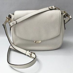 NWT Kate Spade Mulberry Street Alecia Crossbody Pebbled Leather White (Cement)